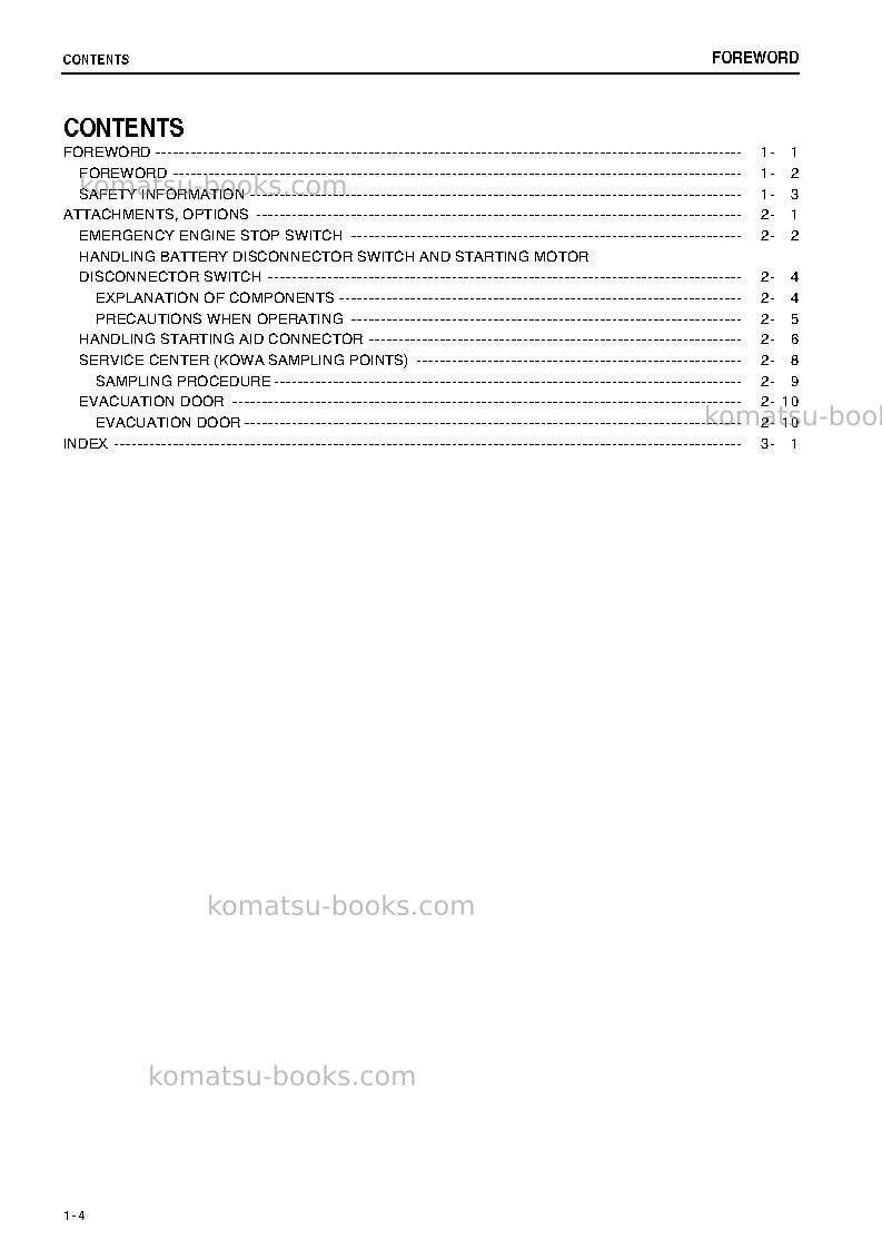 Komatsu hd785-7jpn-for kal Operation manual cover Page 5 Komatsu hd785-7jpn-for kal Operation manual cover Page 5