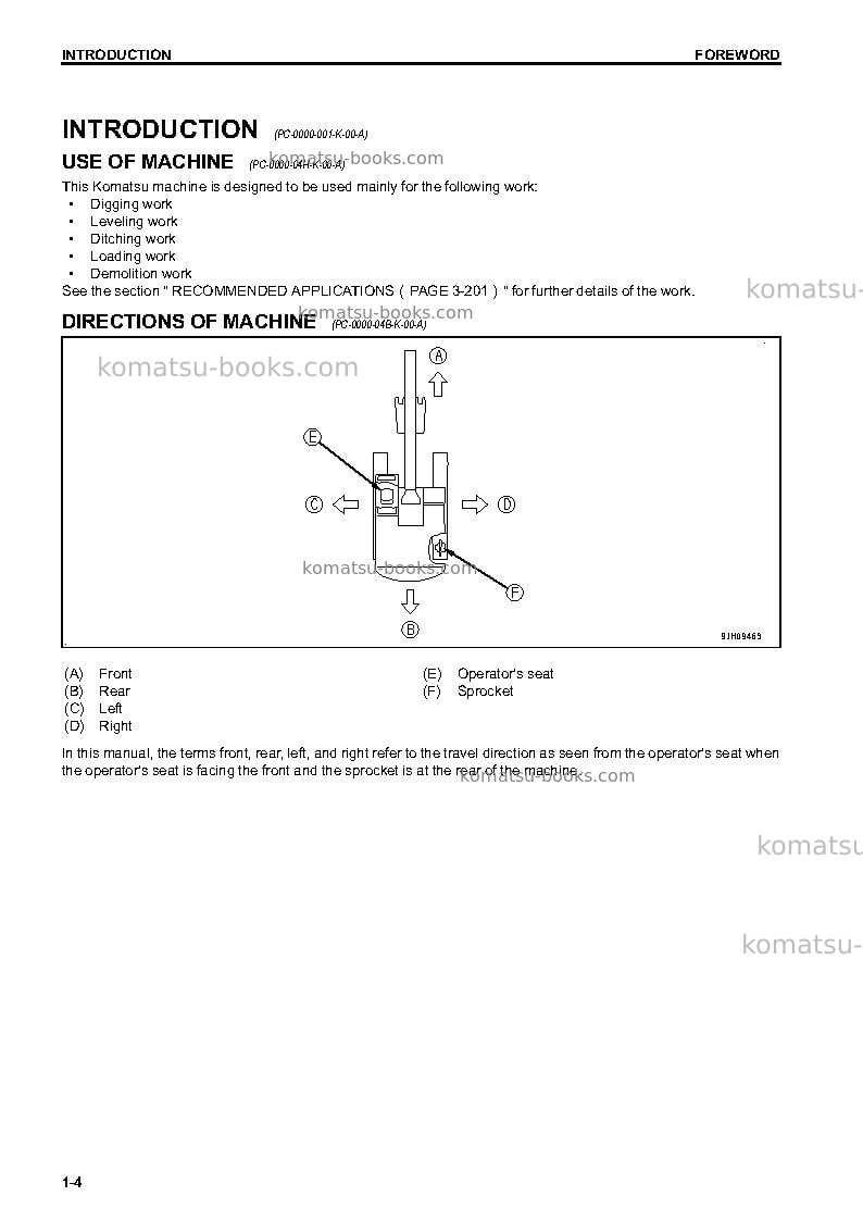 Komatsu pc490lc-10jpn Operation manual cover Page 5 Komatsu pc490lc-10jpn Operation manual cover Page 5