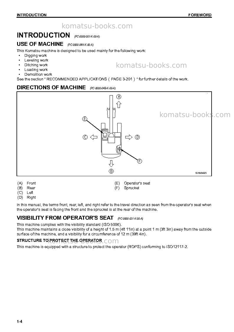 Komatsu pc360lc-10jpn Operation manual cover Page 5