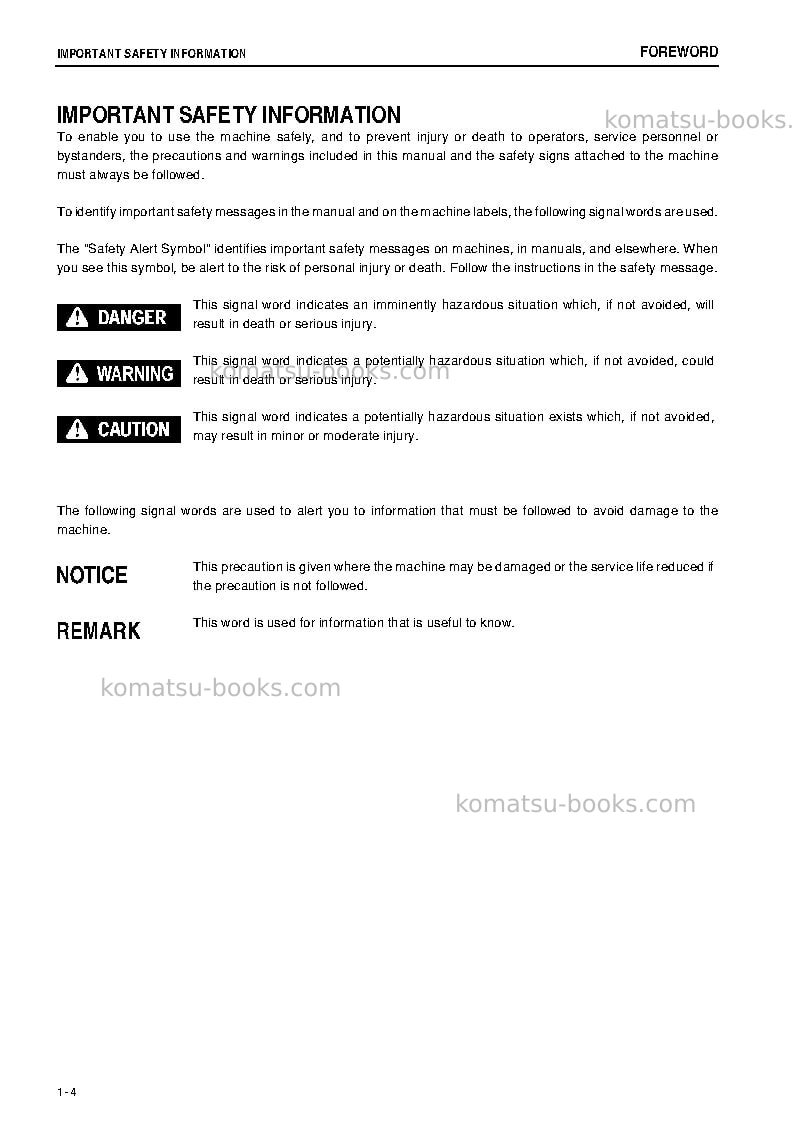 Komatsu d31ex-22jpn Operation manual cover Page 5