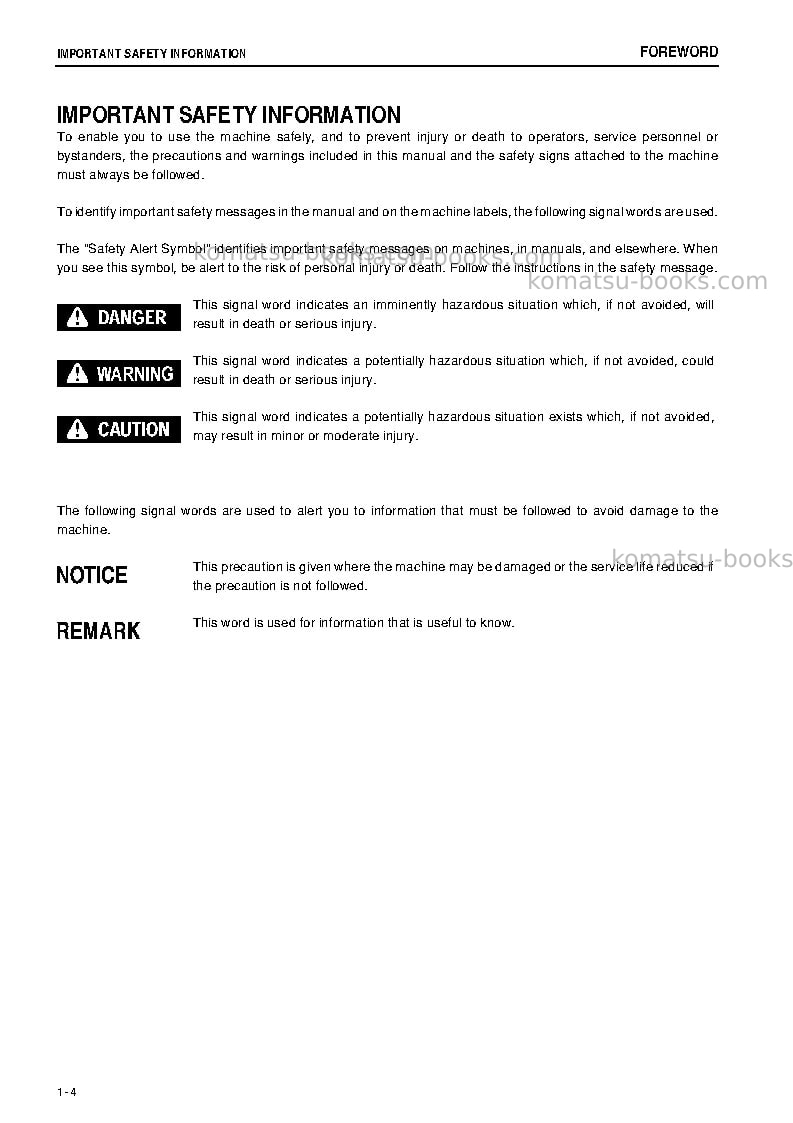 Komatsu d31ex-22jpn Operation manual cover Page 5