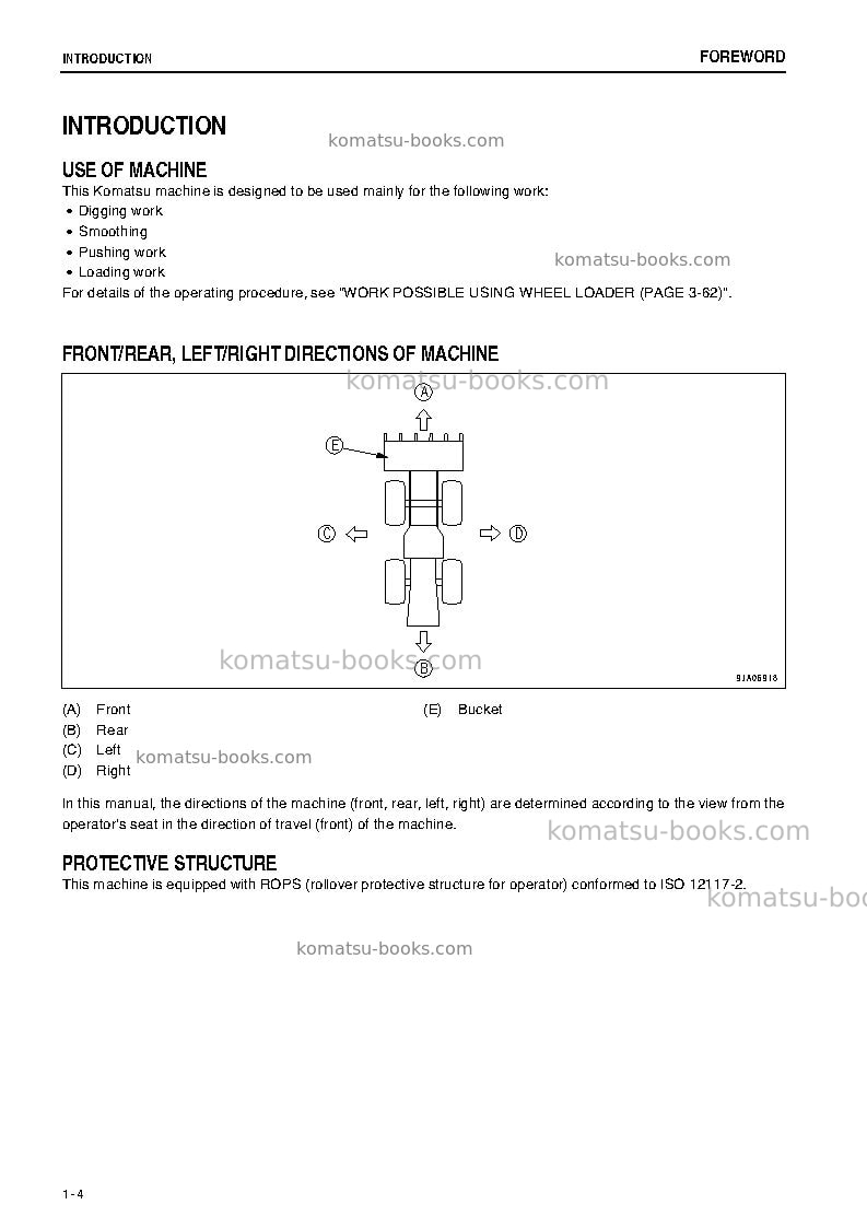 Komatsu wa50-6jpn Operation manual cover Page 5 Komatsu wa50-6jpn Operation manual cover Page 5