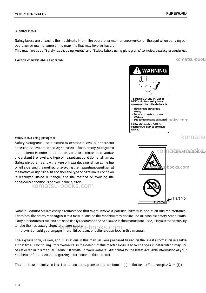 Komatsu wa250-5jpn Operation manual cover Page 5 Komatsu wa250-5jpn Operation manual cover Page 5