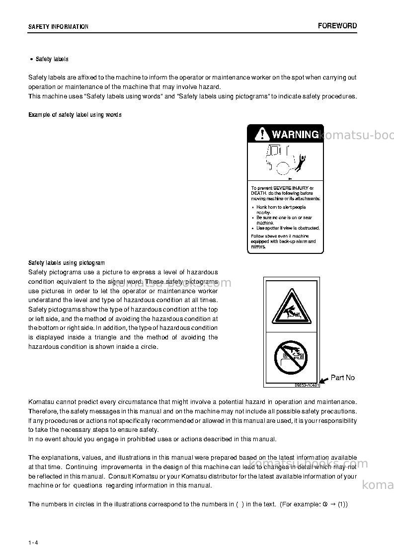 Komatsu wa320-5jpn Operation manual cover Page 5 Komatsu wa320-5jpn Operation manual cover Page 5