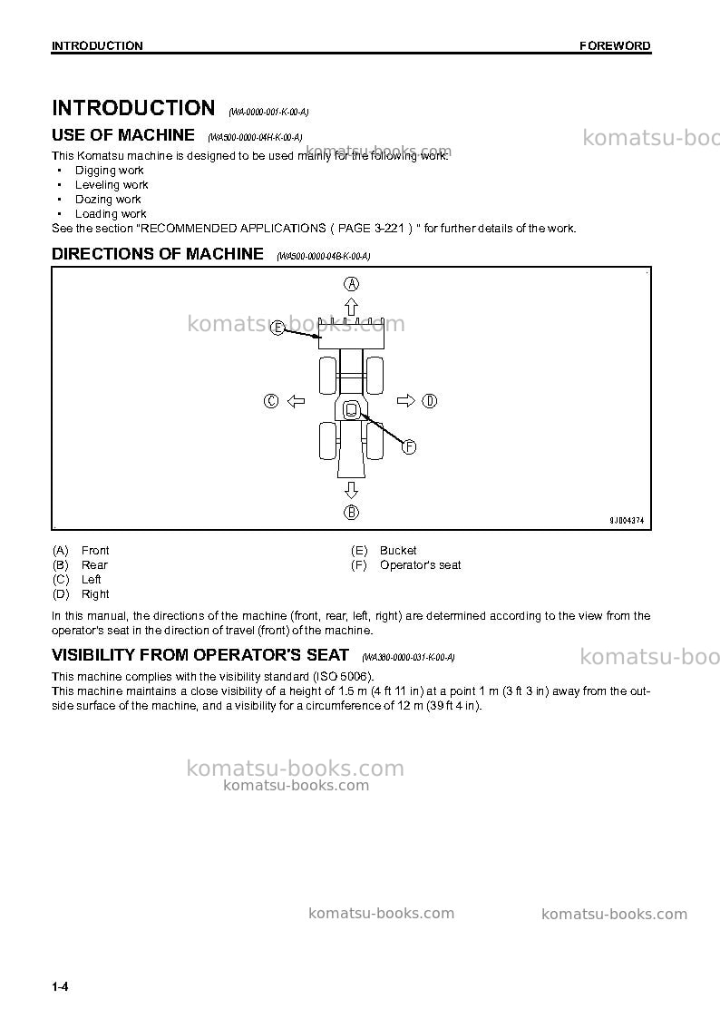 Komatsu wa500-7jpn Operation manual cover Page 5
