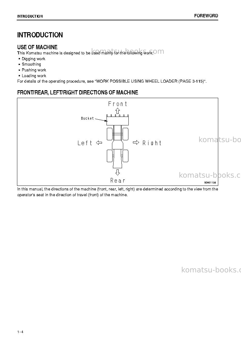 Komatsu wa900-3jpn-e0 Operation manual cover Page 5 Komatsu wa900-3jpn-e0 Operation manual cover Page 5