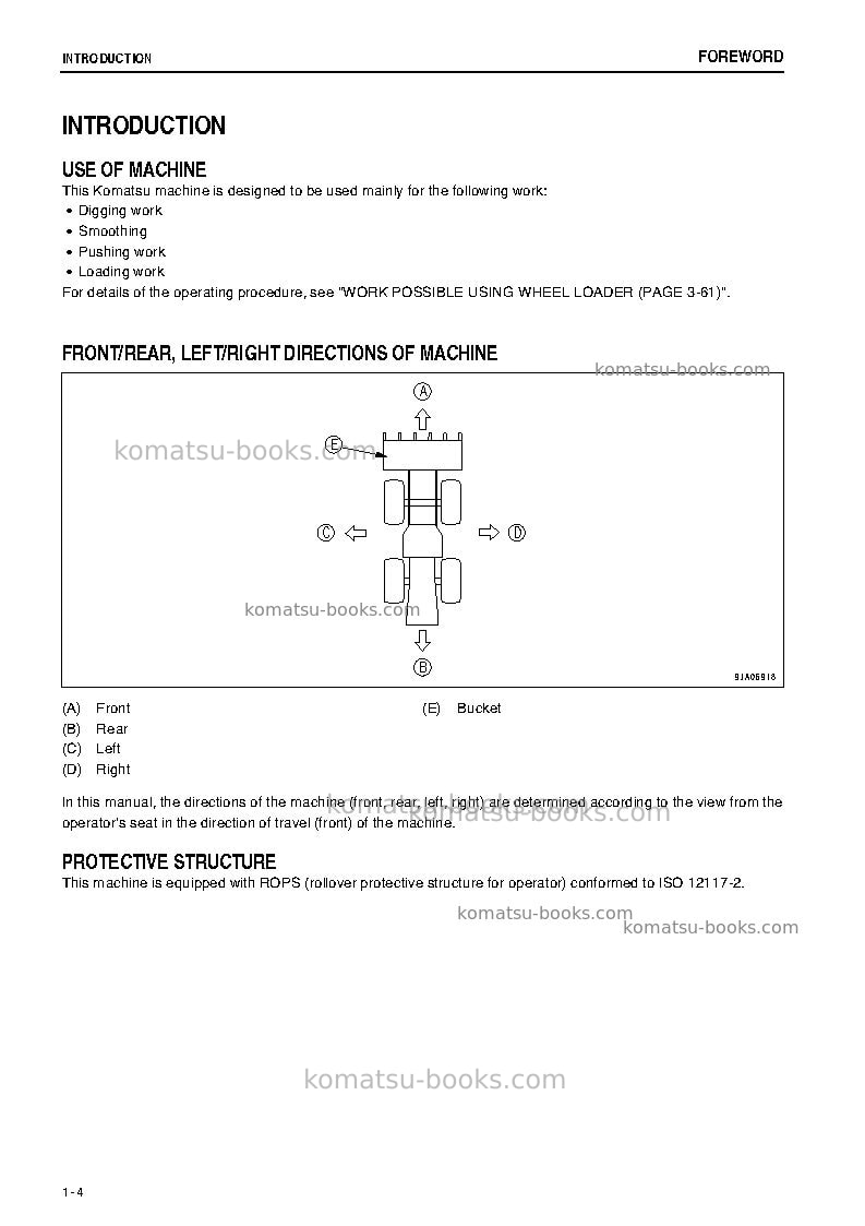 Komatsu wa50-6jpn Operation manual cover Page 5