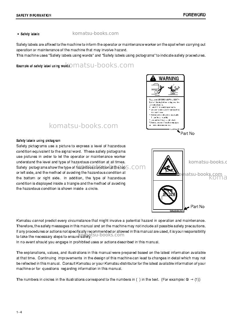 Komatsu pc35mr-3jpn-for n. america, cab spec. Operation manual cover Page 5 Komatsu pc35mr-3jpn-for n. america, cab spec. Operation manual cover Page 5
