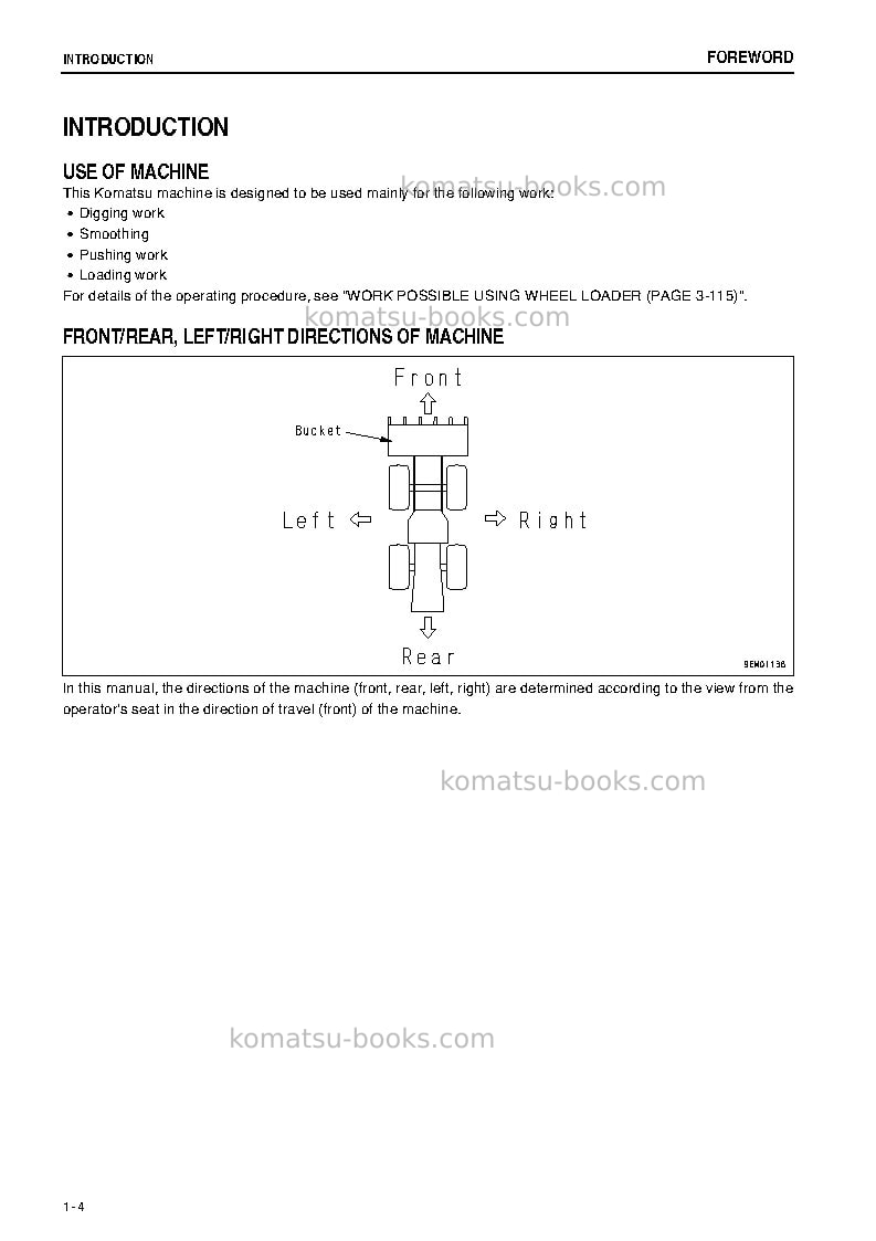 Komatsu wa800-3jpn-e0 Operation manual cover Page 5 Komatsu wa800-3jpn-e0 Operation manual cover Page 5