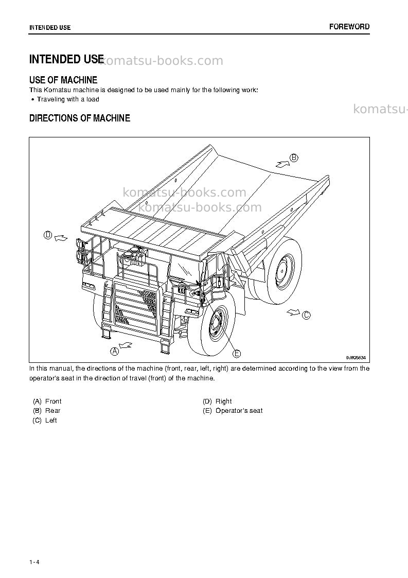 Komatsu hd785-7jpn Operation manual cover Page 5 Komatsu hd785-7jpn Operation manual cover Page 5