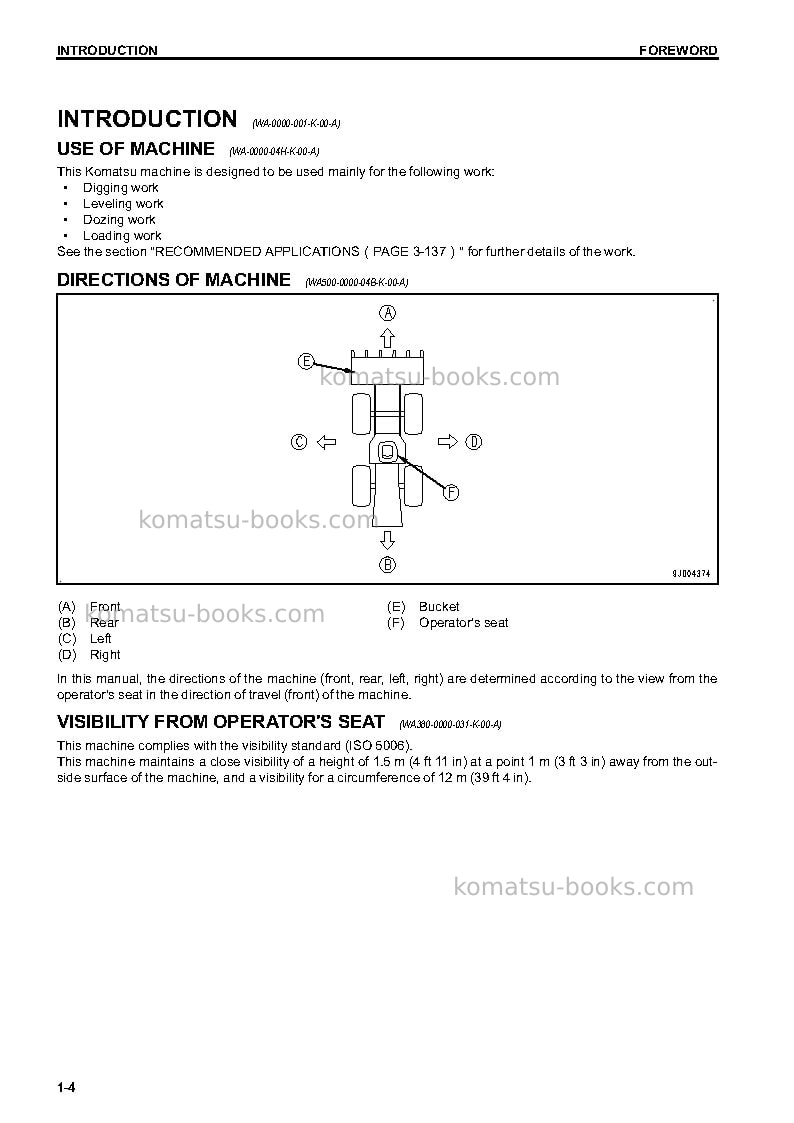 Komatsu wa200-7jpn Operation manual cover Page 5 Komatsu wa200-7jpn Operation manual cover Page 5