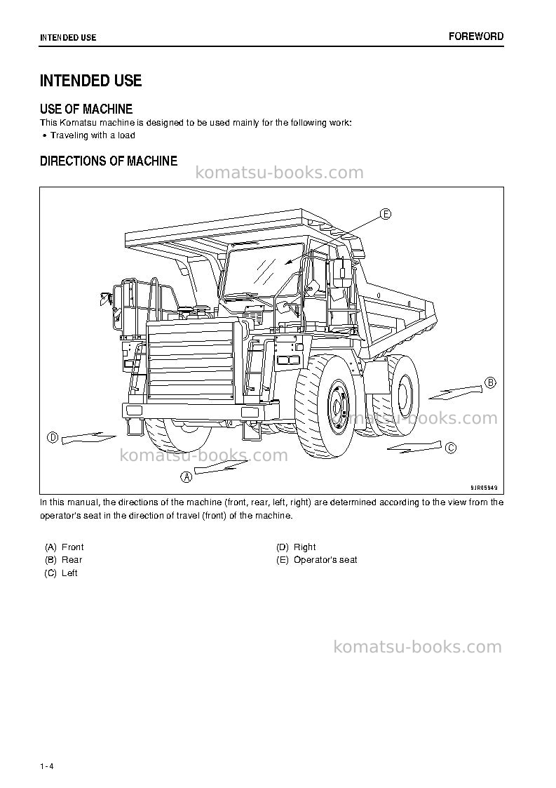 Komatsu hd325-7jpn Operation manual cover Page 5 Komatsu hd325-7jpn Operation manual cover Page 5