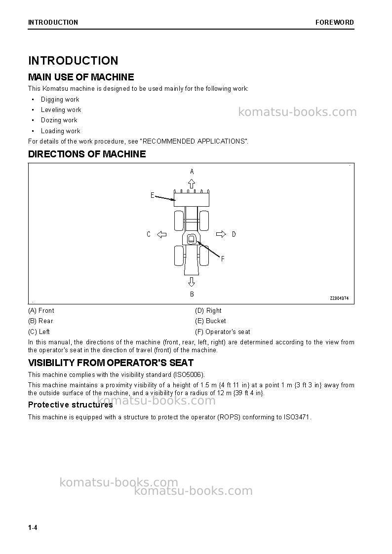 Komatsu wa380-8jpn Operation manual cover Page 5 Komatsu wa380-8jpn Operation manual cover Page 5