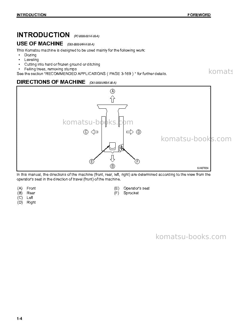 Komatsu d61ex-23jpn Operation manual cover Page 5