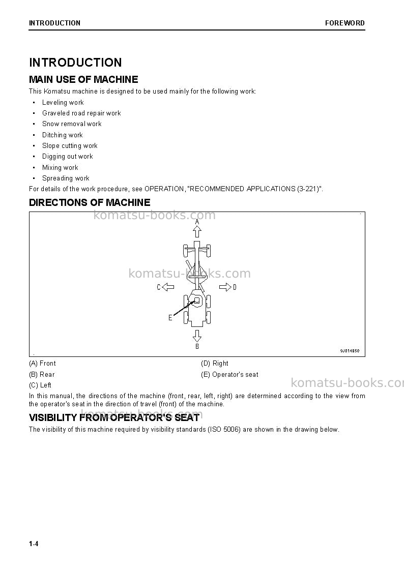 Komatsu gd655-6jpn Operation manual cover Page 5 Komatsu gd655-6jpn Operation manual cover Page 5