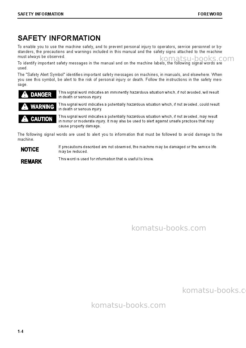 Komatsu d37px-24jpn Operation manual cover Page 5 Komatsu d37px-24jpn Operation manual cover Page 5