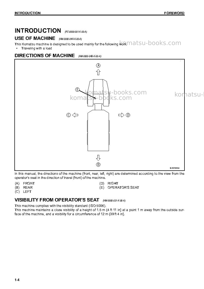 Komatsu hm300-3jpn Operation manual cover Page 5 Komatsu hm300-3jpn Operation manual cover Page 5