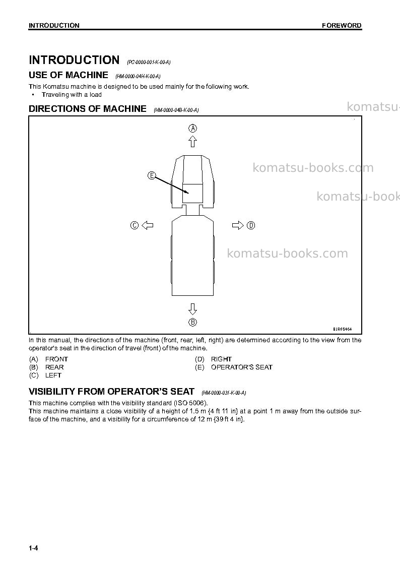 Komatsu hm400-3jpn Operation manual cover Page 5 Komatsu hm400-3jpn Operation manual cover Page 5