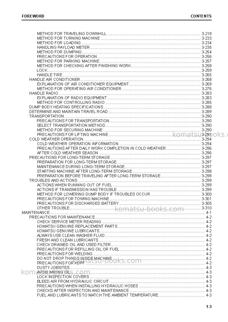 Komatsu hd465-8jpn Operation manual cover Page 5 Komatsu hd465-8jpn Operation manual cover Page 5