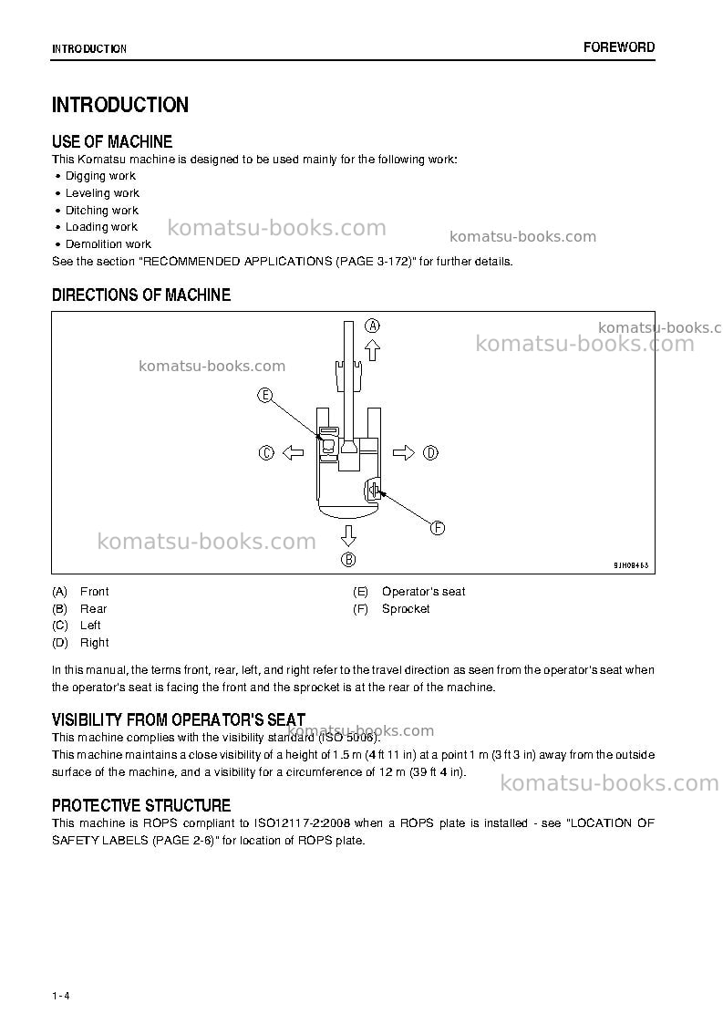 Komatsu pc200lc-8jpn-work equipment grease 500h Operation manual cover Page 5 Komatsu pc200lc-8jpn-work equipment grease 500h Operation manual cover Page 5
