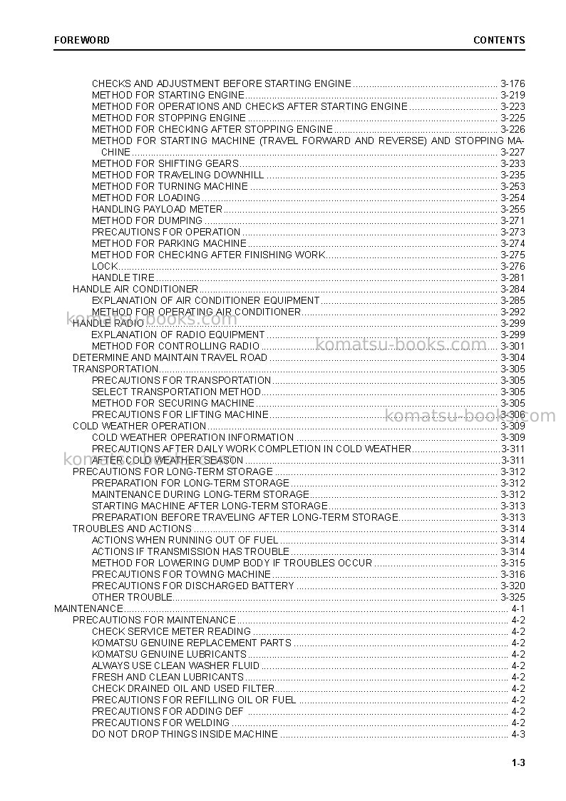 Komatsu hd405-8jpn Operation manual cover Page 5 Komatsu hd405-8jpn Operation manual cover Page 5