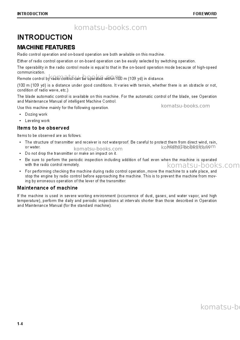 Komatsu d65pxi-18jpn-radio control spec. Operation manual cover Page 5 Komatsu d65pxi-18jpn-radio control spec. Operation manual cover Page 5