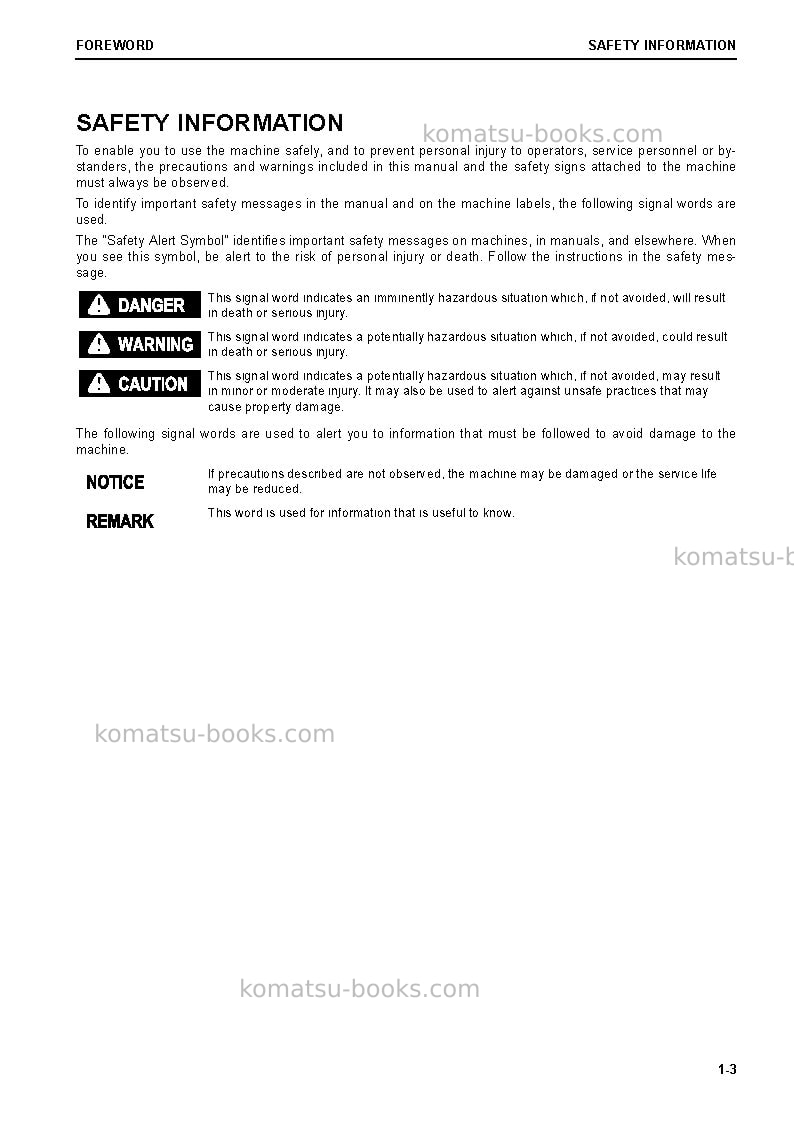 Komatsu d65ex-18jpn Operation manual cover Page 5 Komatsu d65ex-18jpn Operation manual cover Page 5