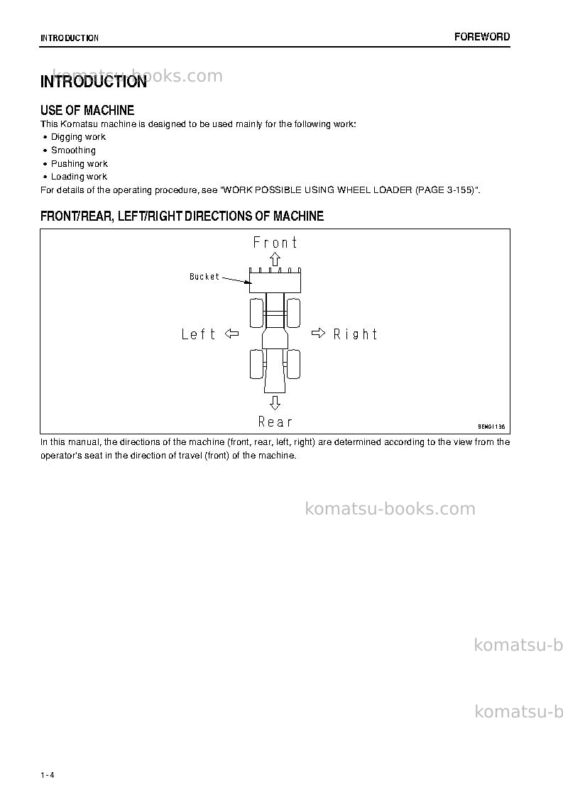 Komatsu wa1200-6jpn Operation manual cover Page 5 Komatsu wa1200-6jpn Operation manual cover Page 5
