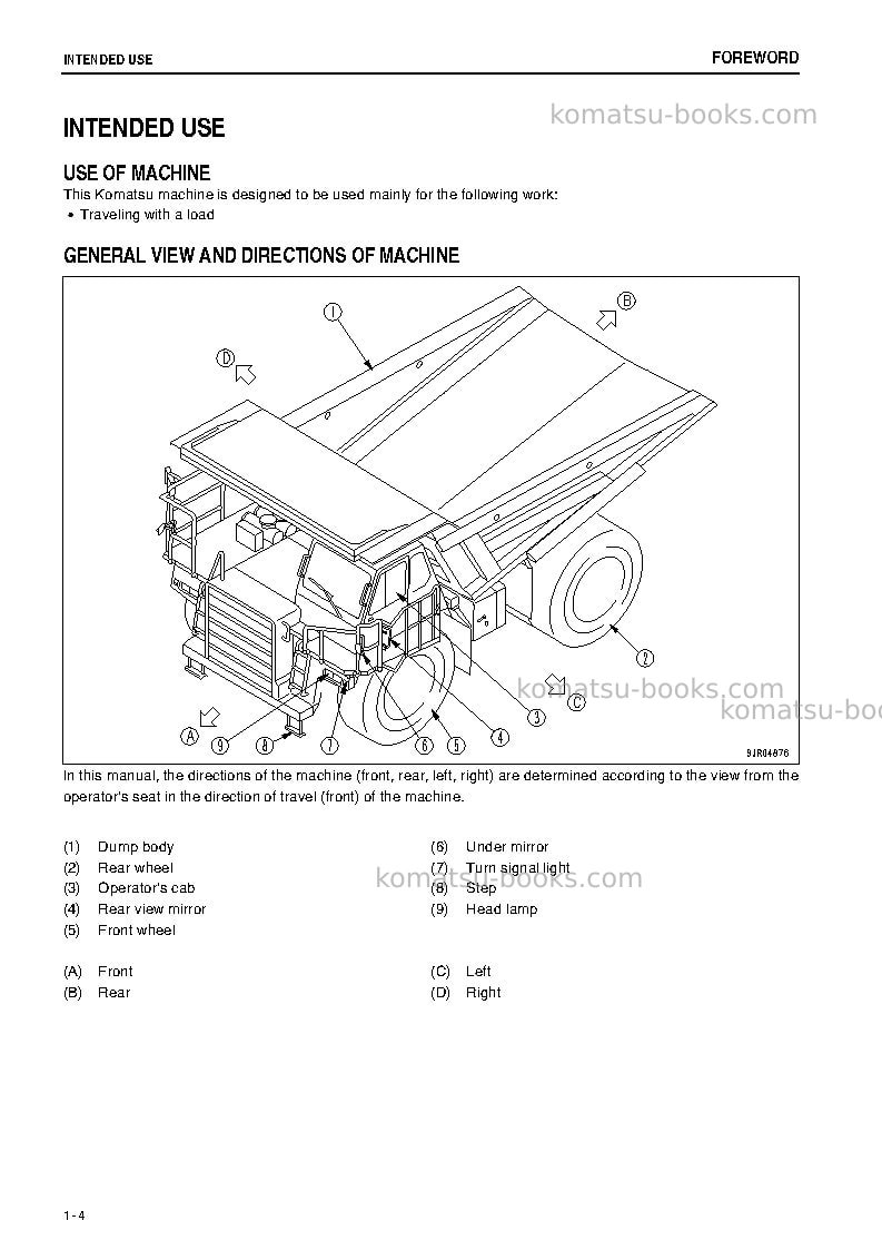 Komatsu hd465-7jpn-e0 Operation manual cover Page 5 Komatsu hd465-7jpn-e0 Operation manual cover Page 5