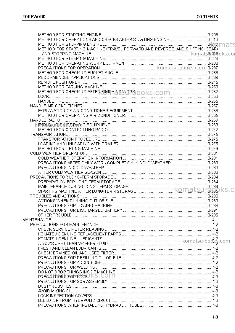 Komatsu wa480-8jpn Operation manual cover Page 5 Komatsu wa480-8jpn Operation manual cover Page 5