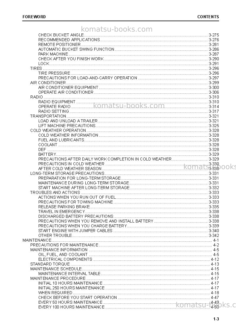 Komatsu wa475-10jpn Operation manual cover Page 5 Komatsu wa475-10jpn Operation manual cover Page 5