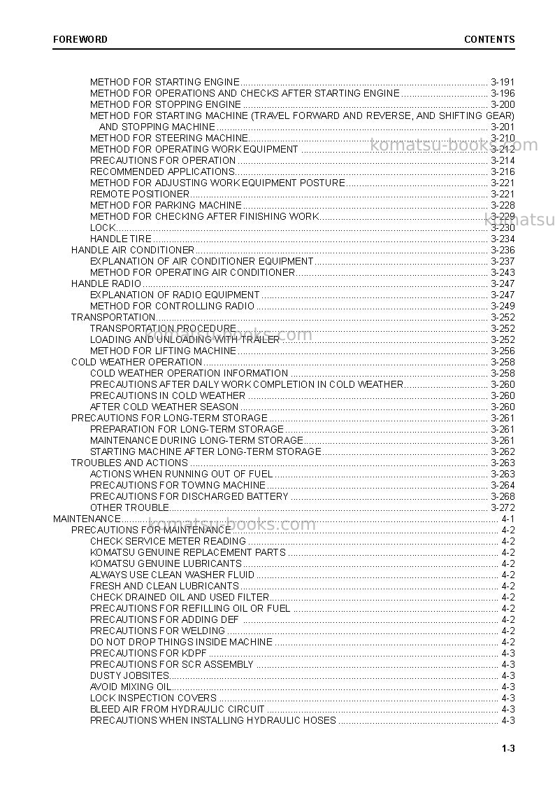 Komatsu wa270-8jpn Operation manual cover Page 5 Komatsu wa270-8jpn Operation manual cover Page 5