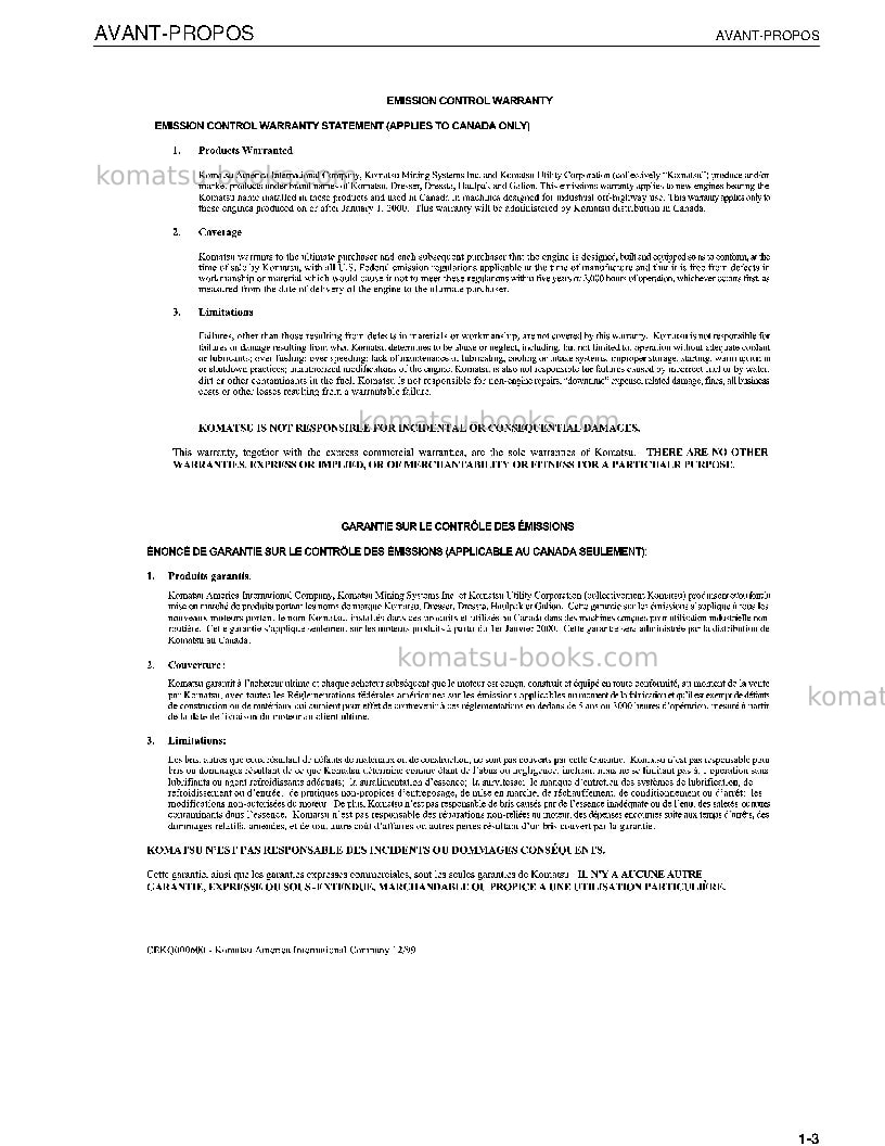Komatsu hd325-6jpn Manuel d'utilisation couverture Page 5
