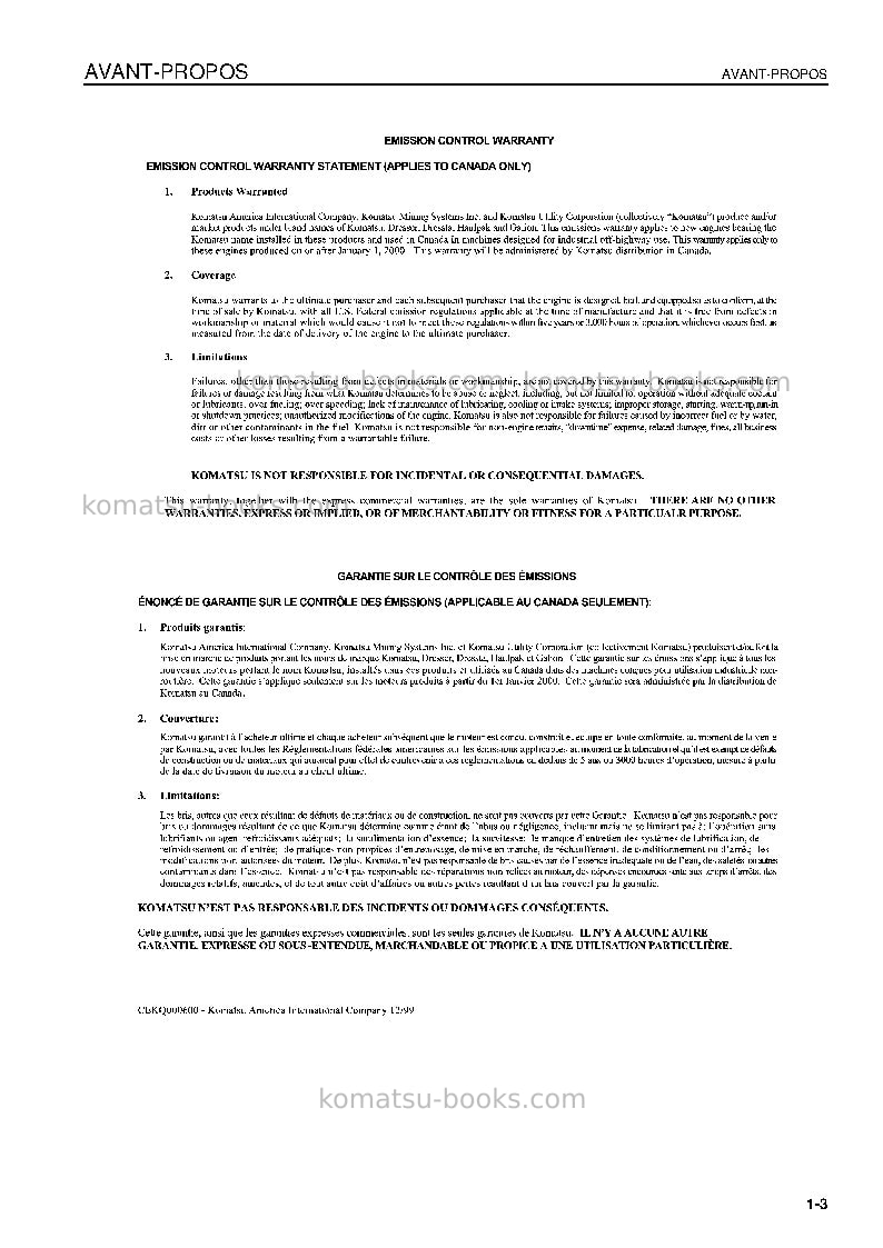 Komatsu pc78mr-6jpn Manuel d'utilisation couverture Page 5 Komatsu pc78mr-6jpn Manuel d'utilisation couverture Page 5