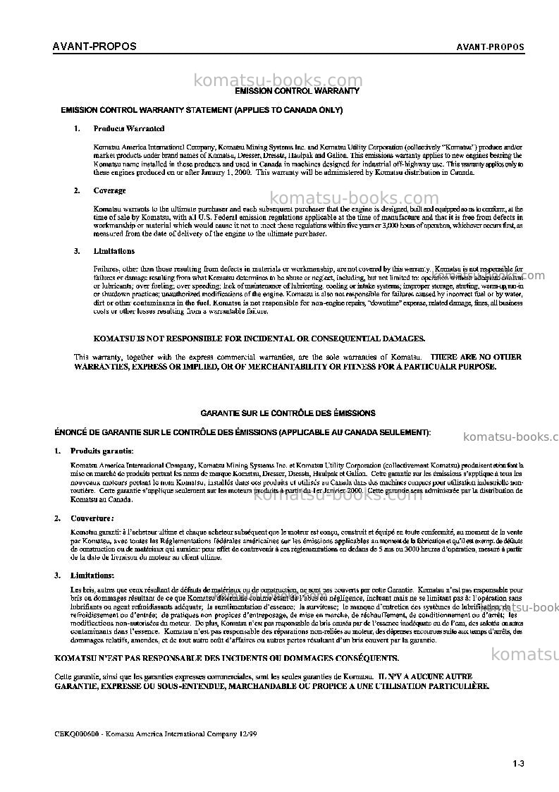 Komatsu pc308uslc-3jpn Manuel d'utilisation couverture Page 5 Komatsu pc308uslc-3jpn Manuel d'utilisation couverture Page 5