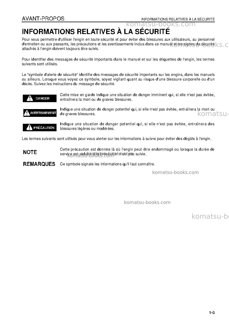 Komatsu br380jg-1jpn-e0 Manuel d'utilisation couverture Page 5