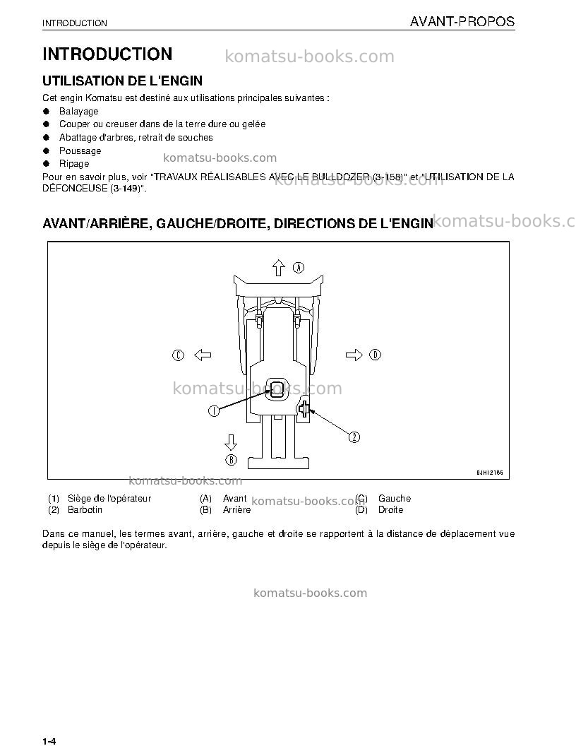 Komatsu d155ax-6jpn Manuel d'utilisation couverture Page 5 Komatsu d155ax-6jpn Manuel d'utilisation couverture Page 5