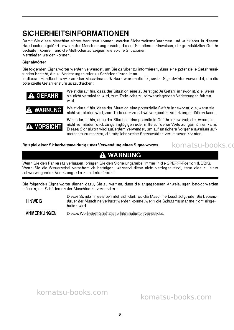 Komatsu pc210lci-10gbr Operation manual cover Page 5