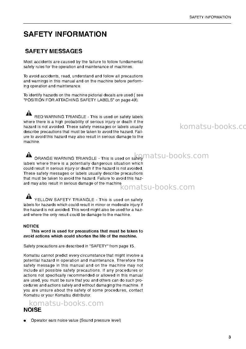 Komatsu pc450-6gbr-k Operation manual cover Page 5