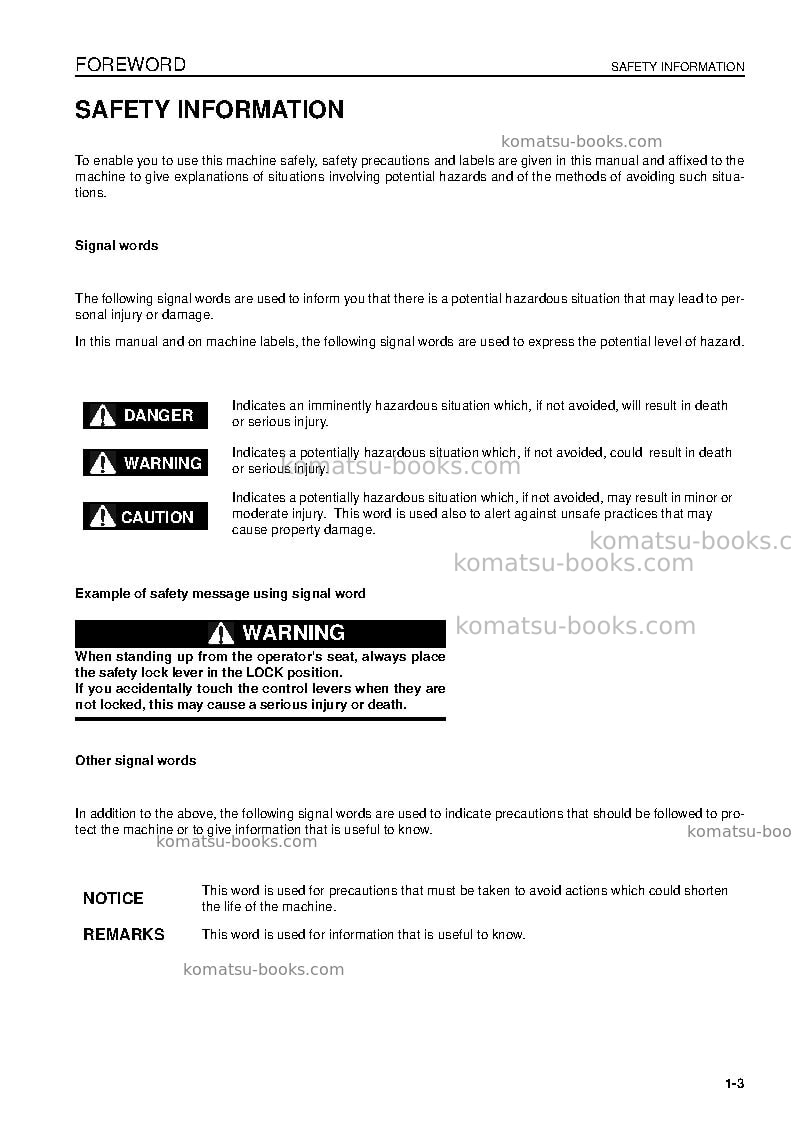 Komatsu pc750lc-7gbr-k Operation manual cover Page 5 Komatsu pc750lc-7gbr-k Operation manual cover Page 5
