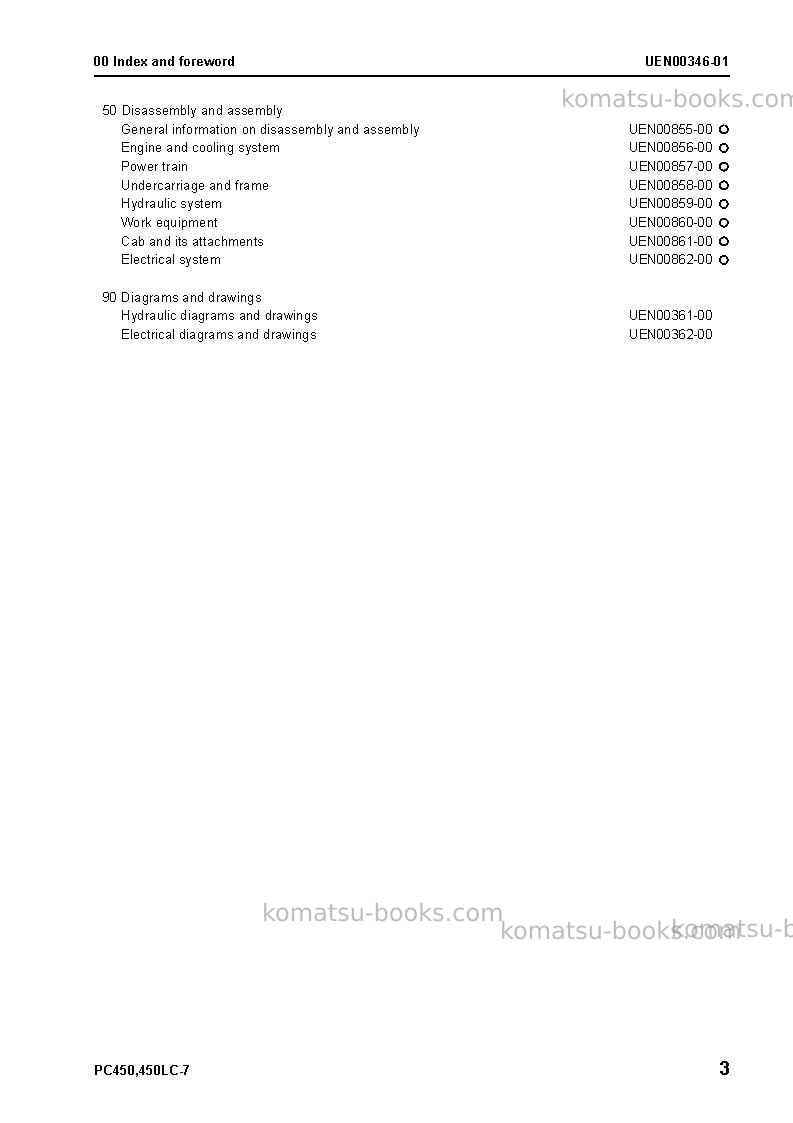 Komatsu pc450-7gbr-tier 3 Repair & maintenance cover Page 5