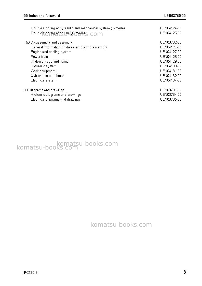 Komatsu pc130-8gbr Repair & maintenance cover Page 5