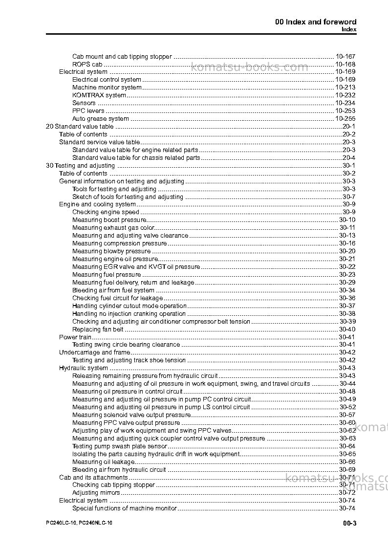 Komatsu pc240lc-10gbr Repair & maintenance cover Page 5