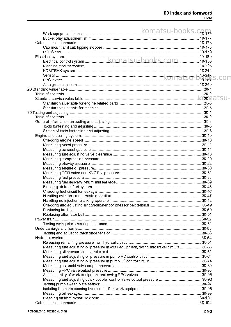 Komatsu pc360lc-10gbr Repair & maintenance cover Page 5 Komatsu pc360lc-10gbr Repair & maintenance cover Page 5