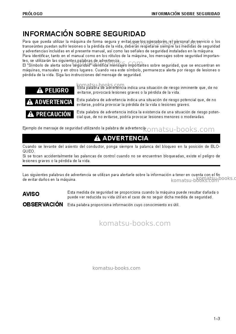Komatsu pc228uslc-10gbr Manual de operación cover Page 5