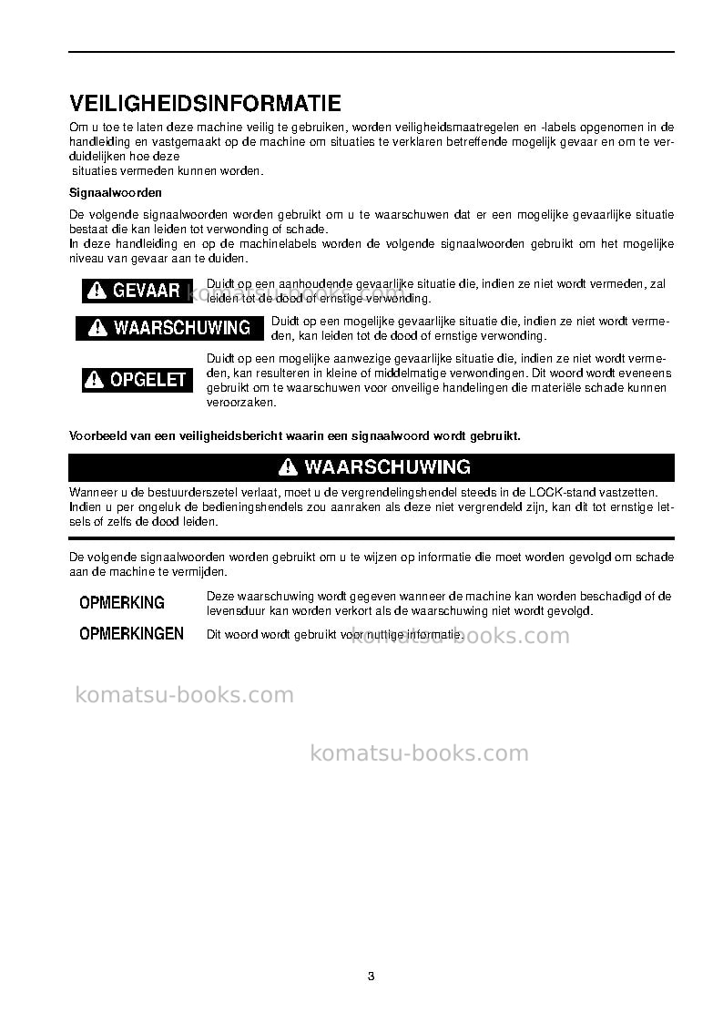 Komatsu pc210lci-10gbr Operation manual cover Page 5 Komatsu pc210lci-10gbr Operation manual cover Page 5
