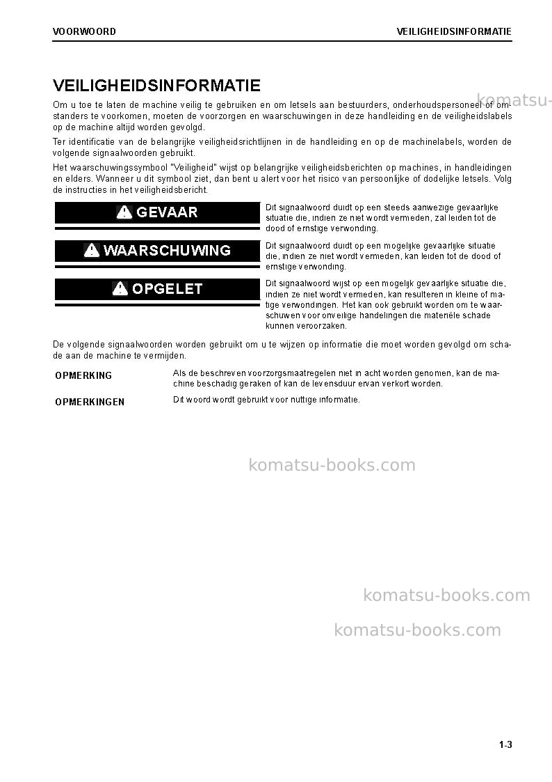 Komatsu pc210lc-11gbr Operation manual cover Page 5 Komatsu pc210lc-11gbr Operation manual cover Page 5