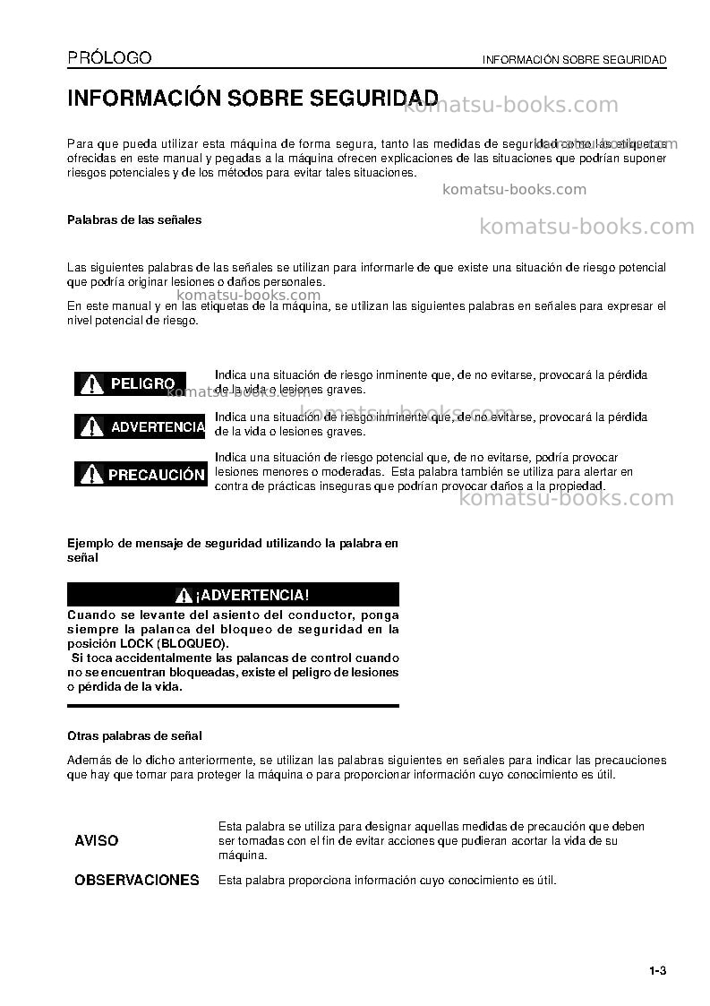 Komatsu pc450lc-7gbr-k Manual de operación cover Page 5 Komatsu pc450lc-7gbr-k Manual de operación cover Page 5