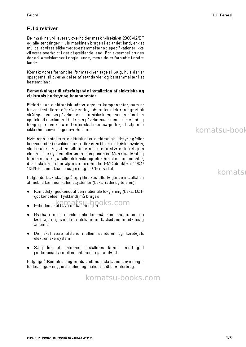 Komatsu pw160-10deu Operation manual cover Page 5 Komatsu pw160-10deu Operation manual cover Page 5