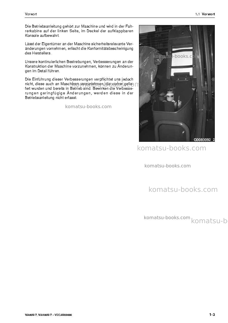 Komatsu wa80m-7deu Betriebsanleitung Titelseite Seite 5